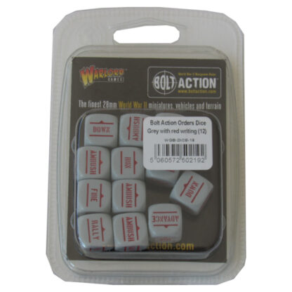 Warlord Games WGB-DICE-18 Bolt Action Grey with Red Orders Dice